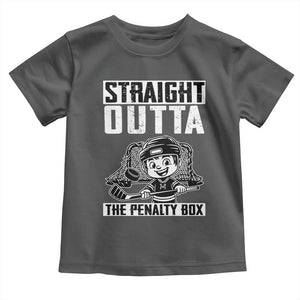 Straight Outta The Penalty Box Toddler T Shirt Funny Hockey Gift For Boys TS12 Dark Heather Print Your Wear