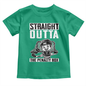 Straight Outta The Penalty Box Toddler T Shirt Funny Hockey Gift For Boys TS12 Irish Green Print Your Wear