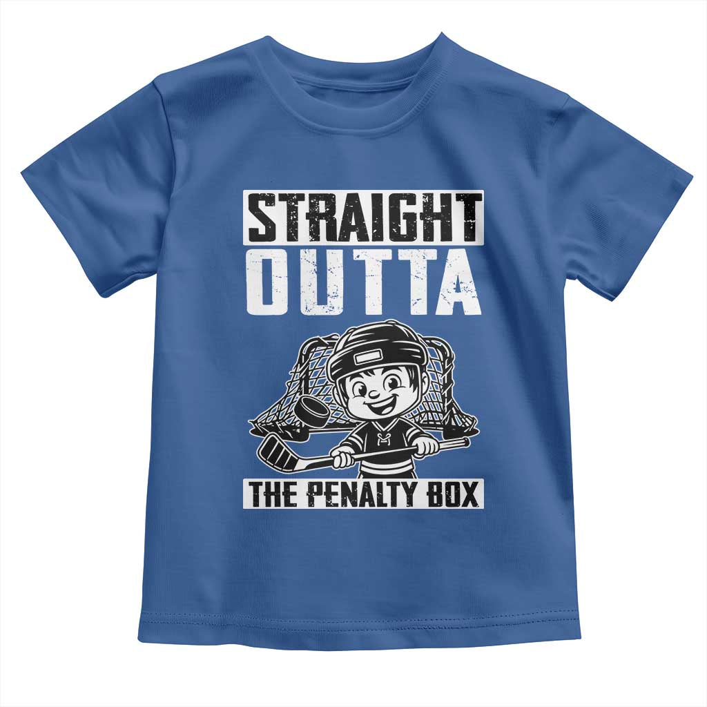 Straight Outta The Penalty Box Toddler T Shirt Funny Hockey Gift For Boys TS12 Royal Blue Print Your Wear