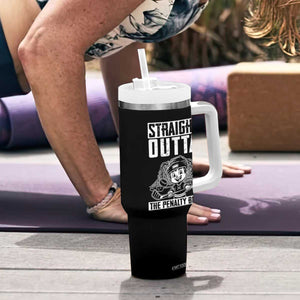 Straight Outta The Penalty Box Tumbler With Handle Funny Hockey Gift For Boys TS12 Print Your Wear