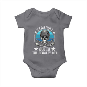 Straight Outta The Penalty Box Hockey Baby Onesie Funny Skull Player Gift TS12 Charcoal Print Your Wear