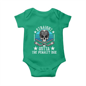 Straight Outta The Penalty Box Hockey Baby Onesie Funny Skull Player Gift TS12 Irish Green Print Your Wear