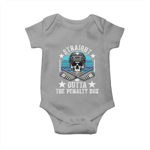 Straight Outta The Penalty Box Hockey Baby Onesie Funny Skull Player Gift TS12 Sport Gray Print Your Wear