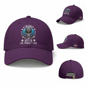Straight Outta The Penalty Box Hockey Baseball Cap Funny Skull Player Gift TS12 Baseball Cap Universal Fit Purple Print Your Wear