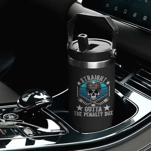 Straight Outta The Penalty Box Hockey Flip Straw Tumbler Funny Skull Player Gift TS12 Print Your Wear