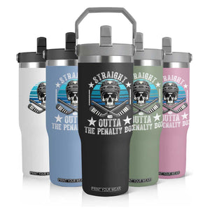 Straight Outta The Penalty Box Hockey Flip Straw Tumbler Funny Skull Player Gift TS12 Print Your Wear