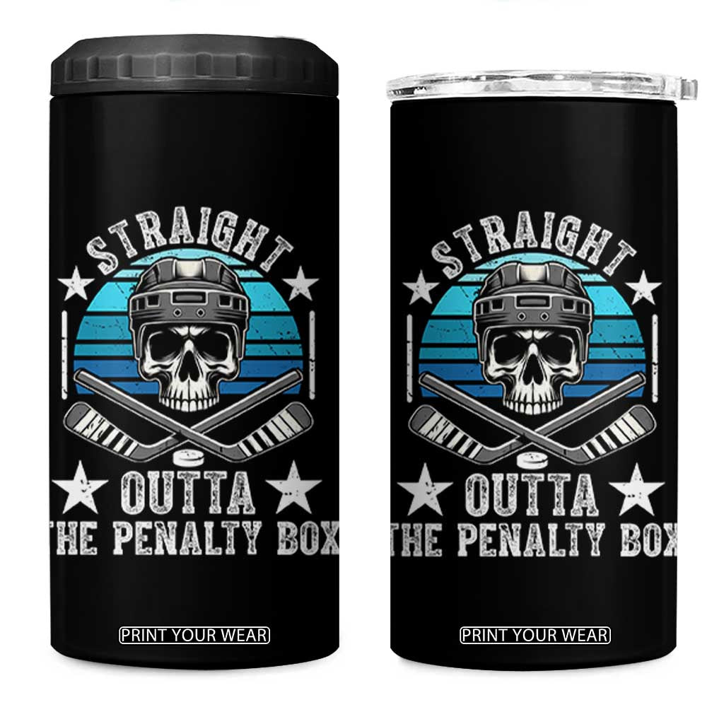 Straight Outta The Penalty Box Hockey 4 in 1 Can Cooler Tumbler Funny Skull Player Gift TS12 One Size: 16 oz Black Print Your Wear
