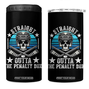 Straight Outta The Penalty Box Hockey 4 in 1 Can Cooler Tumbler Funny Skull Player Gift TS12 One Size: 16 oz Black Print Your Wear