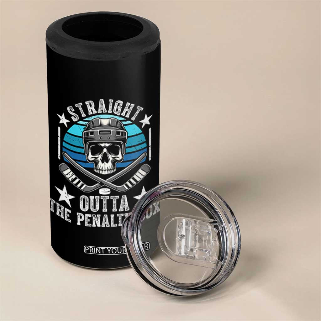 Straight Outta The Penalty Box Hockey 4 in 1 Can Cooler Tumbler Funny Skull Player Gift TS12 Print Your Wear