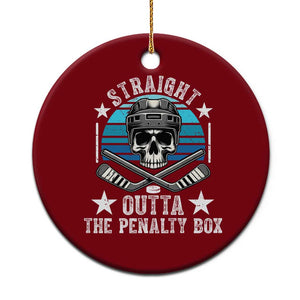 Straight Outta The Penalty Box Hockey Ceramic Ornament Funny Skull Player Gift TS12 1pc Red Print Your Wear