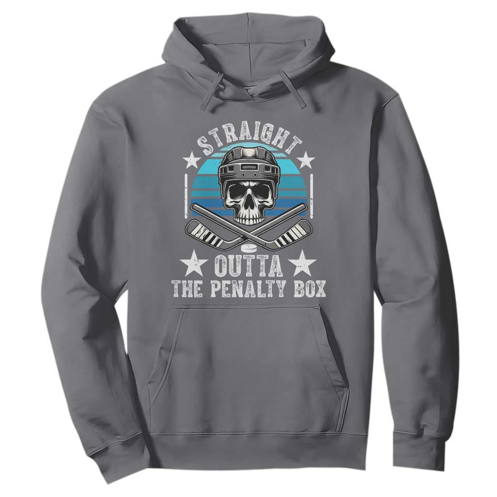 Straight Outta The Penalty Box Hockey Hoodie Funny Skull Player Gift TS12 Charcoal Print Your Wear