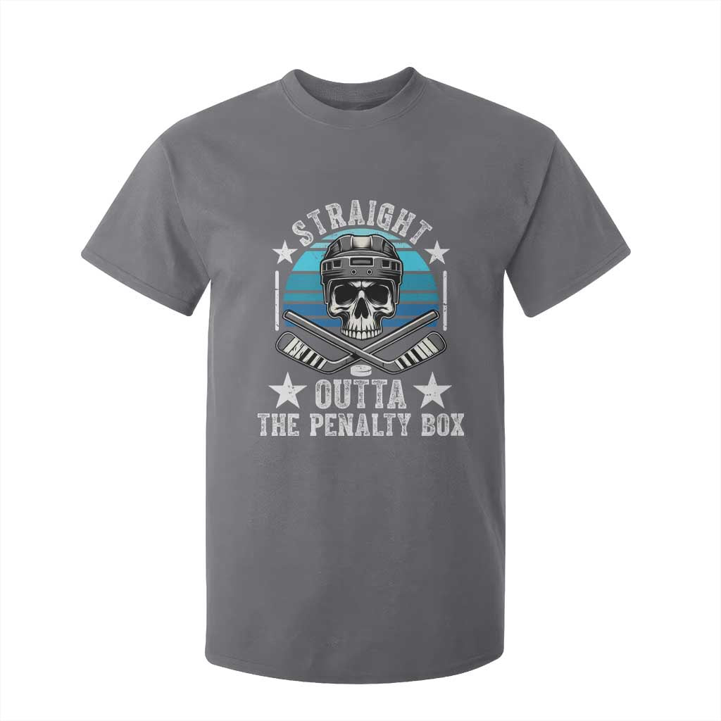 Straight Outta The Penalty Box Hockey T Shirt For Kid Funny Skull Player Gift TS12 Charcoal Print Your Wear