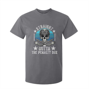 Straight Outta The Penalty Box Hockey T Shirt For Kid Funny Skull Player Gift TS12 Charcoal Print Your Wear