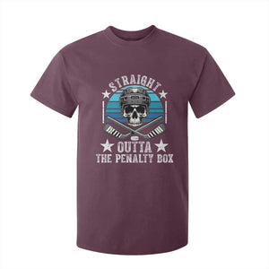 Straight Outta The Penalty Box Hockey T Shirt For Kid Funny Skull Player Gift TS12 Maroon Print Your Wear