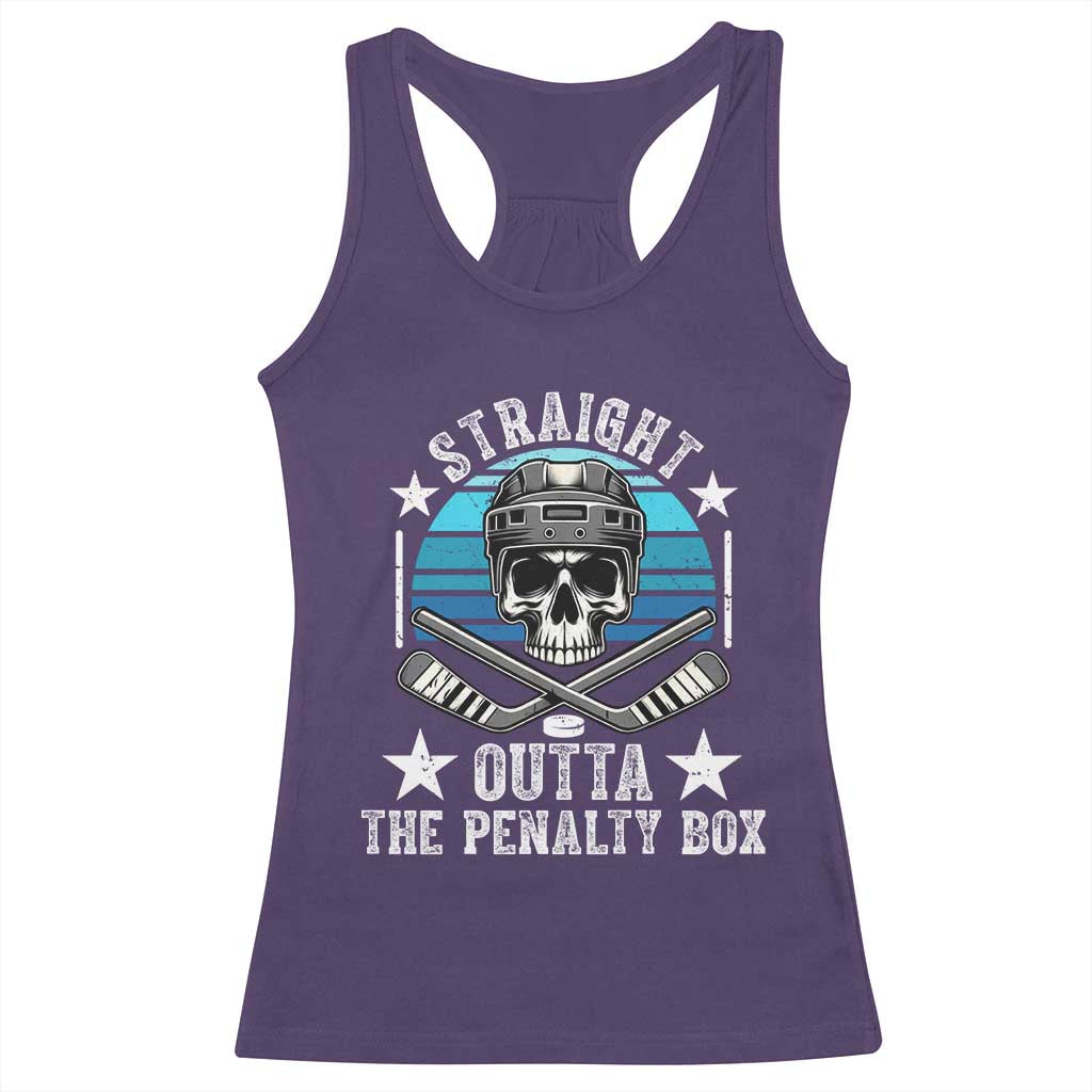 Straight Outta The Penalty Box Hockey Racerback Tank Top Funny Skull Player Gift TS12 Purple Print Your Wear