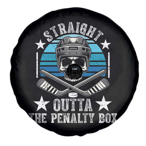 Straight Outta The Penalty Box Hockey Spare Tire Cover Funny Skull Player Gift TS12 Print Your Wear