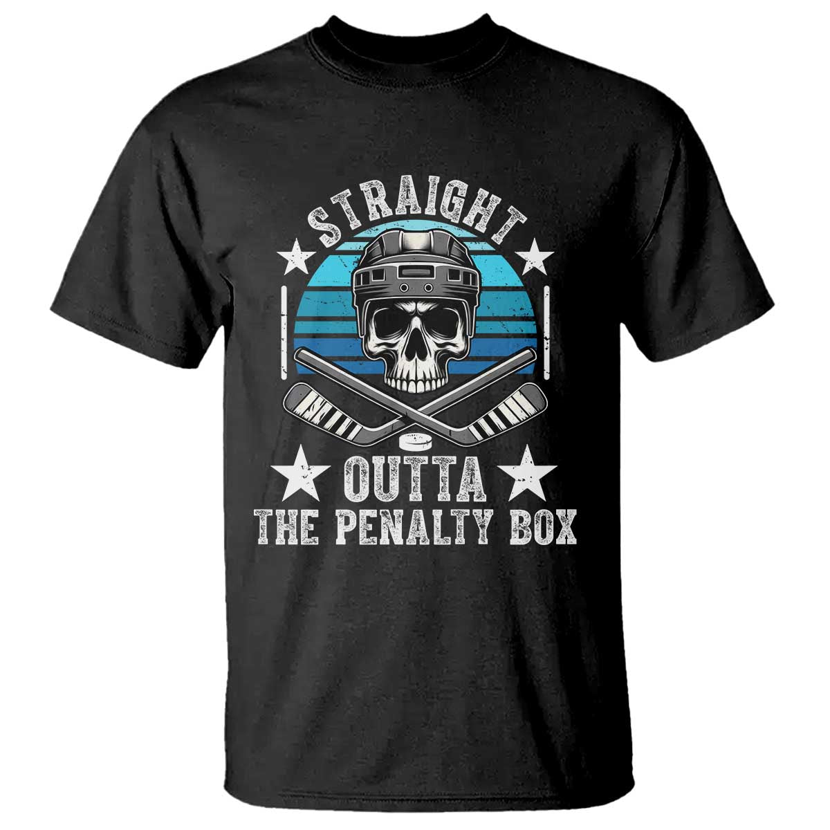 Straight Outta The Penalty Box Hockey T Shirt Funny Skull Player Gift TS12 Black Print Your Wear