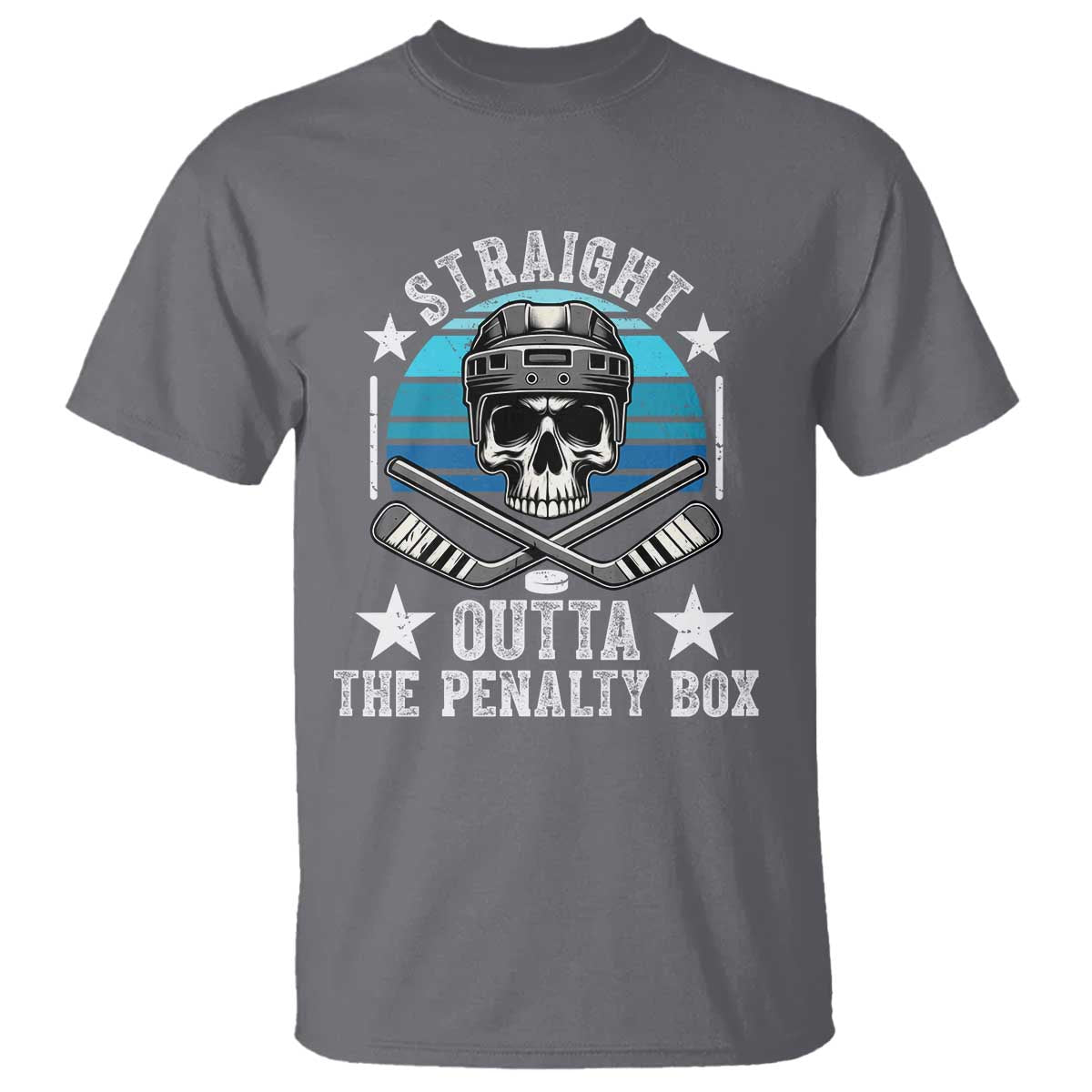 Straight Outta The Penalty Box Hockey T Shirt Funny Skull Player Gift TS12 Charcoal Print Your Wear