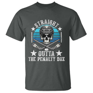 Straight Outta The Penalty Box Hockey T Shirt Funny Skull Player Gift TS12 Dark Heather Print Your Wear