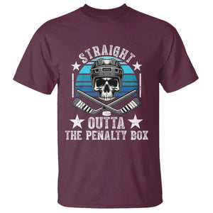 Straight Outta The Penalty Box Hockey T Shirt Funny Skull Player Gift TS12 Maroon Print Your Wear