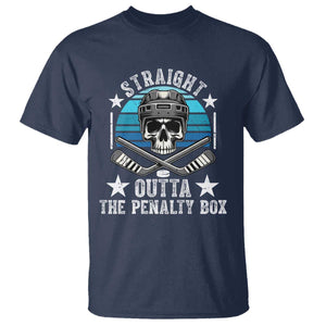 Straight Outta The Penalty Box Hockey T Shirt Funny Skull Player Gift TS12 Navy Print Your Wear