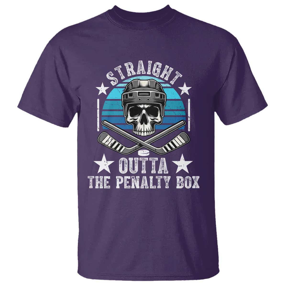 Straight Outta The Penalty Box Hockey T Shirt Funny Skull Player Gift TS12 Purple Print Your Wear