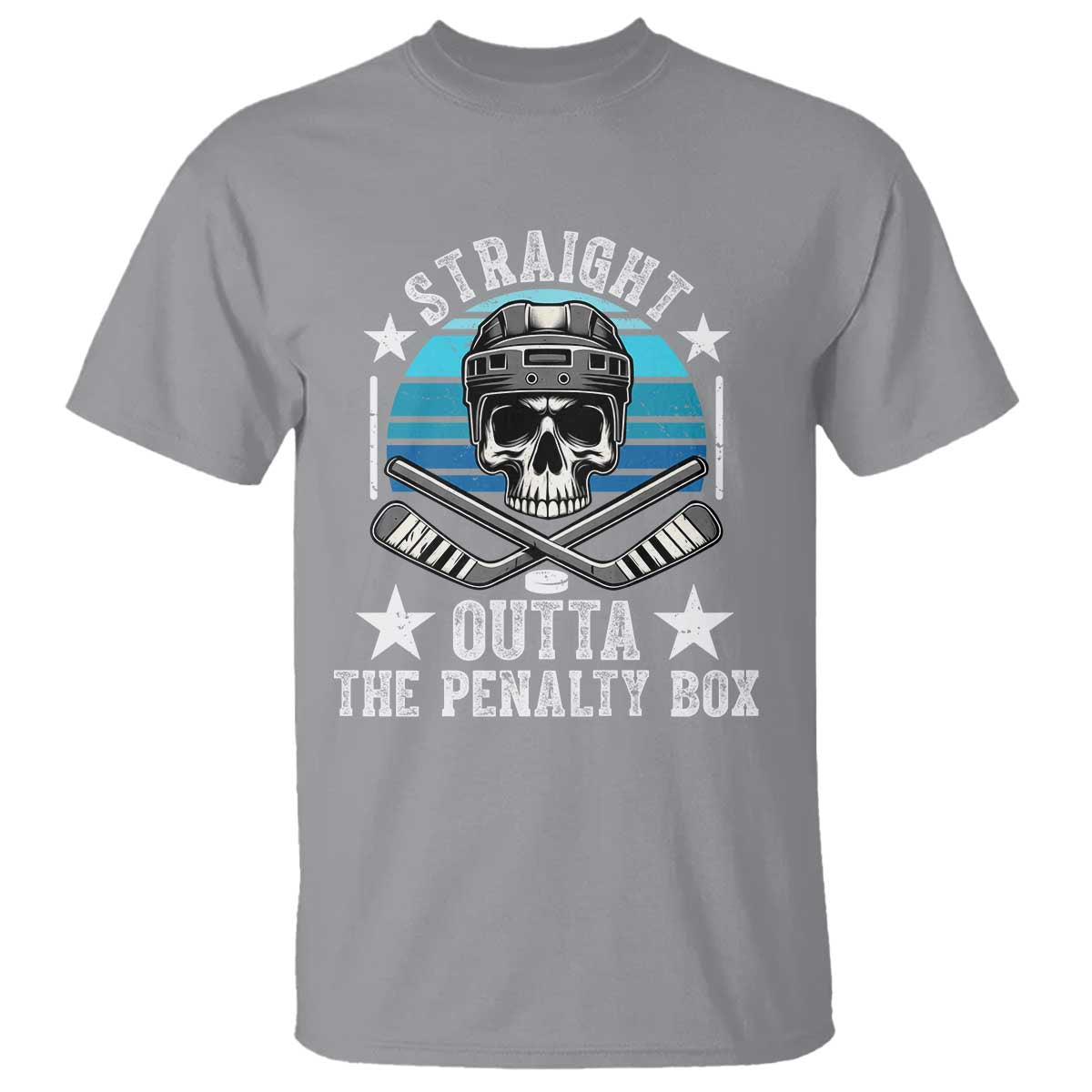 Straight Outta The Penalty Box Hockey T Shirt Funny Skull Player Gift TS12 Sport Gray Print Your Wear