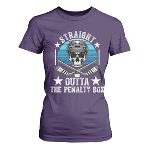 Straight Outta The Penalty Box Hockey T Shirt For Women Funny Skull Player Gift TS12 Purple Print Your Wear