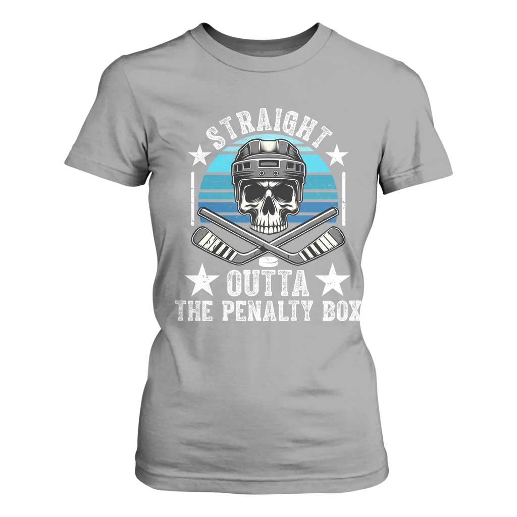 Straight Outta The Penalty Box Hockey T Shirt For Women Funny Skull Player Gift TS12 Sport Gray Print Your Wear