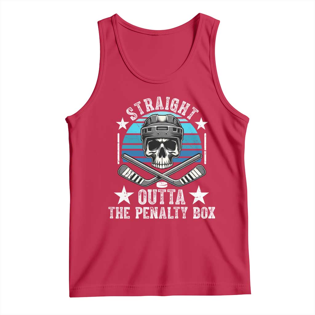 Straight Outta The Penalty Box Hockey Tank Top Funny Skull Player Gift TS12 Red Print Your Wear
