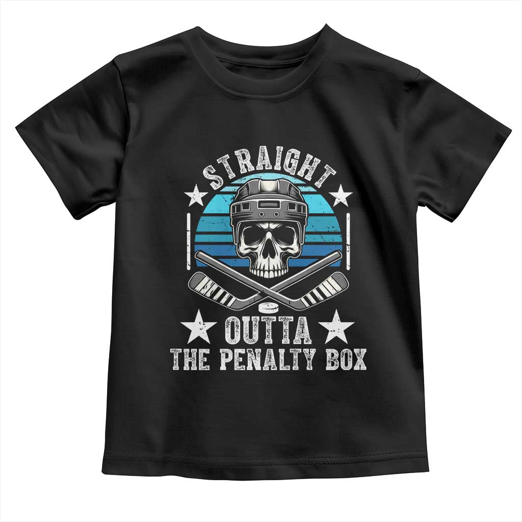 Straight Outta The Penalty Box Hockey Toddler T Shirt Funny Skull Player Gift TS12 Black Print Your Wear