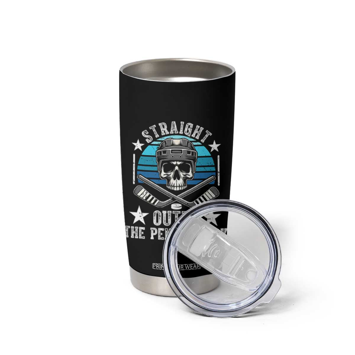 Straight Outta The Penalty Box Hockey Tumbler Cup Funny Skull Player Gift TS12 Print Your Wear