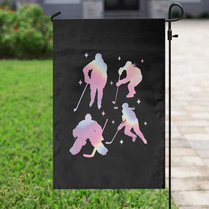 Iridescent Effect Hockey Players Retro Sport Lover Gift Garden Flag TS12 Print Your Wear