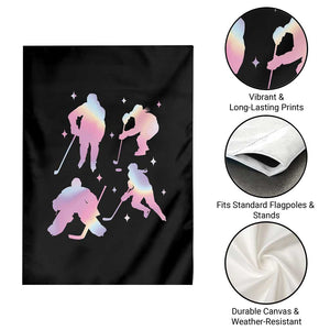 Iridescent Effect Hockey Players Retro Sport Lover Gift Garden Flag TS12 Print Your Wear