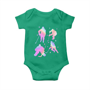 Iridescent Effect Hockey Players Retro Sport Lover Gift Baby Onesie TS12 Irish Green Print Your Wear