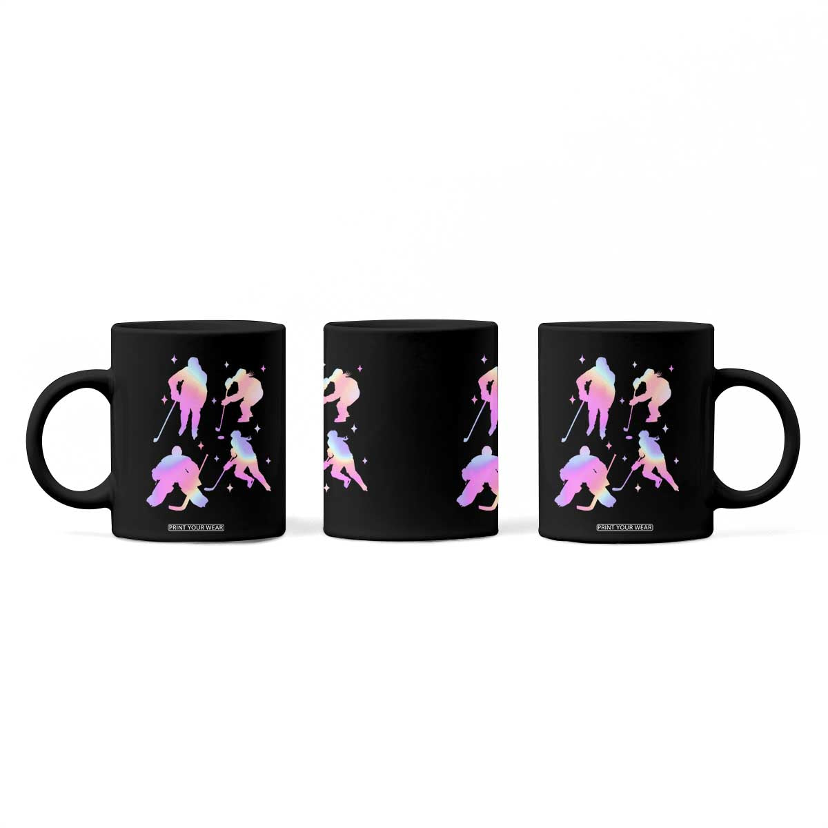 Iridescent Effect Hockey Players Retro Sport Lover Gift Coffee Mug TS12 Print Your Wear