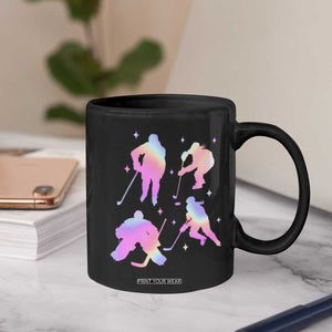 Iridescent Effect Hockey Players Retro Sport Lover Gift Coffee Mug TS12 Print Your Wear