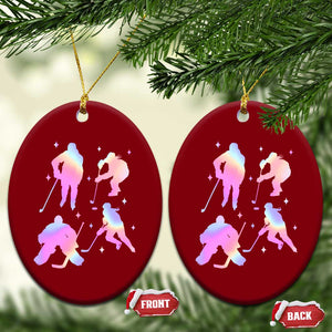 Iridescent Effect Hockey Players Retro Sport Lover Gift Ceramic Ornament TS12 Print Your Wear