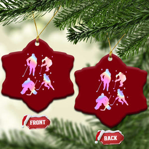 Iridescent Effect Hockey Players Retro Sport Lover Gift Ceramic Ornament TS12 Print Your Wear