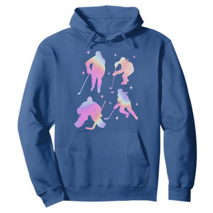 Iridescent Effect Hockey Players Retro Sport Lover Gift Hoodie TS12 Royal Blue Print Your Wear