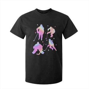Iridescent Effect Hockey Players Retro Sport Lover Gift T Shirt For Kid TS12 Black Print Your Wear