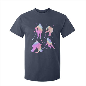 Iridescent Effect Hockey Players Retro Sport Lover Gift T Shirt For Kid TS12 Navy Print Your Wear
