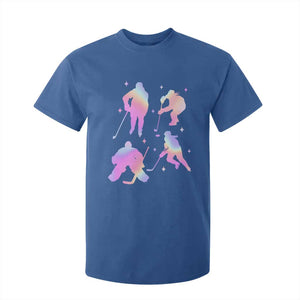 Iridescent Effect Hockey Players Retro Sport Lover Gift T Shirt For Kid TS12 Royal Blue Print Your Wear