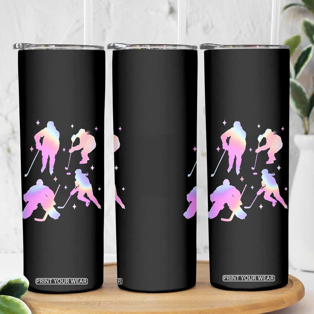 Iridescent Effect Hockey Players Retro Sport Lover Gift Skinny Tumbler TS12 Print Your Wear