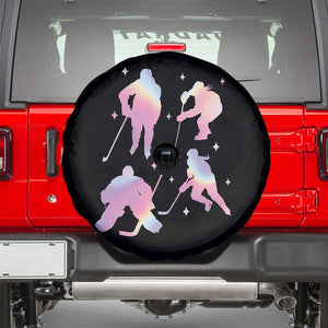 Iridescent Effect Hockey Players Retro Sport Lover Gift Spare Tire Cover TS12 Black Print Your Wear