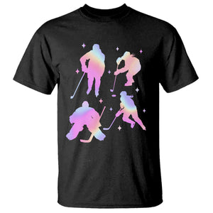 Iridescent Effect Hockey Players Retro Sport Lover Gift T Shirt TS12 Black Print Your Wear
