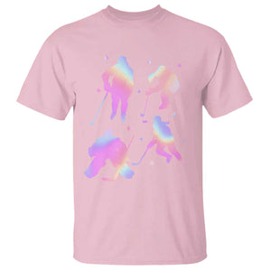 Iridescent Effect Hockey Players Retro Sport Lover Gift T Shirt TS12 Light Pink Print Your Wear