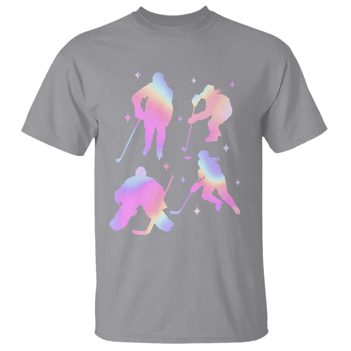 Iridescent Effect Hockey Players Retro Sport Lover Gift T Shirt TS12 Sport Gray Print Your Wear