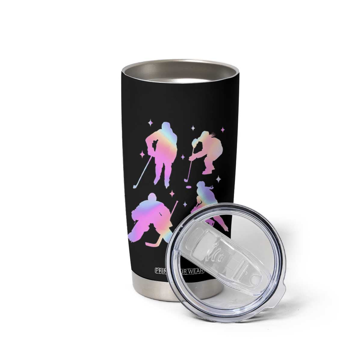 Iridescent Effect Hockey Players Retro Sport Lover Gift Tumbler Cup TS12 Print Your Wear