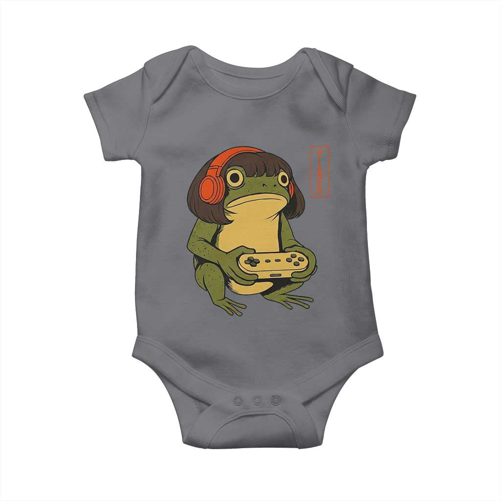 Funny Frog Bob Haircut Gamer Meme Baby Onesie Game Lover TS12 Charcoal Print Your Wear
